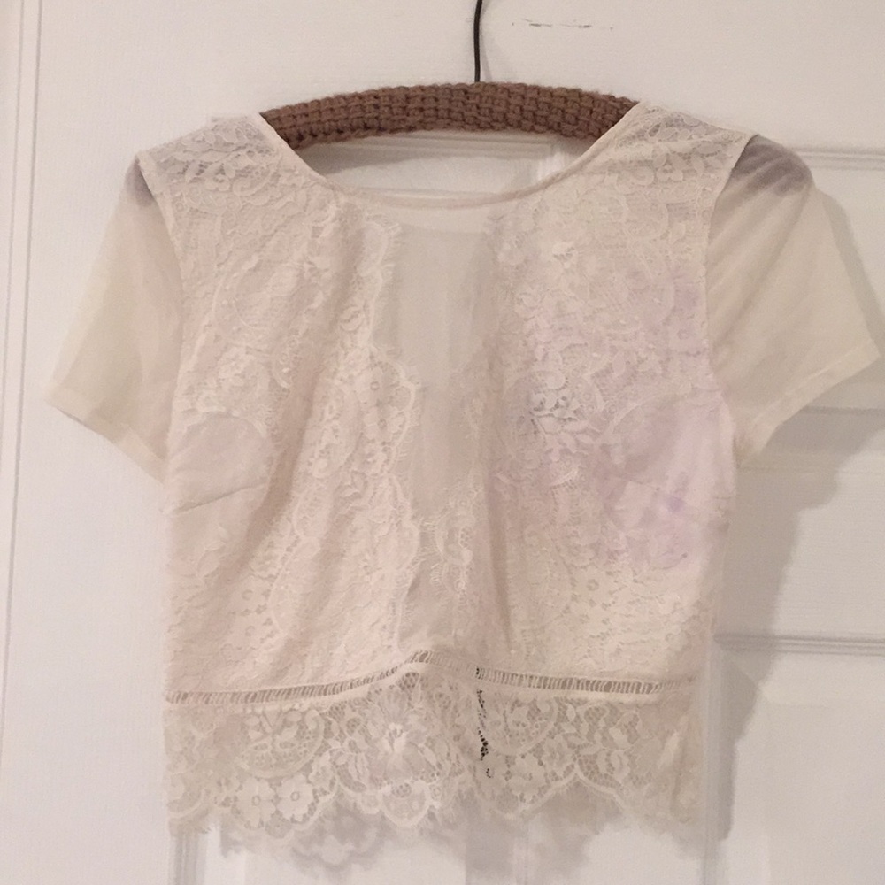 Beautiful white lace top Express